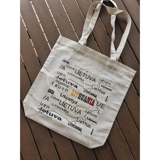 Printed semi-linen shopping bag "Lithuania"